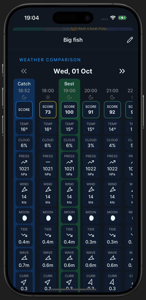Fishers Spot running on an iPhone